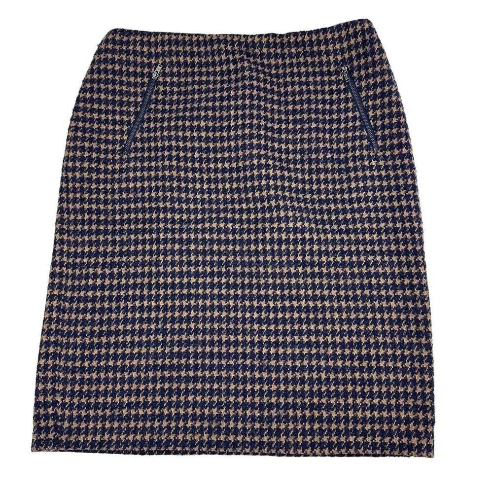 J. McLaughlin Kenmare Pencil Skirt size 6 Houndstooth